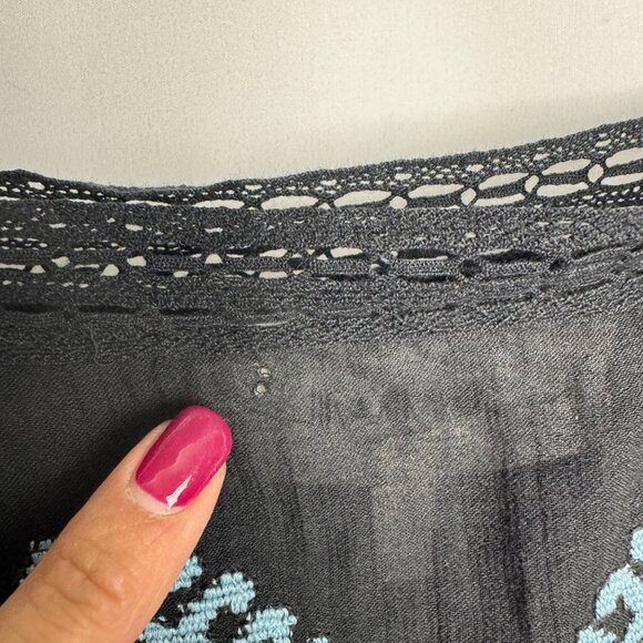 The Great. The Roam Top with Folklore Embroidery Black Size 0 Cowgirl Boho - Picture 10 of 11